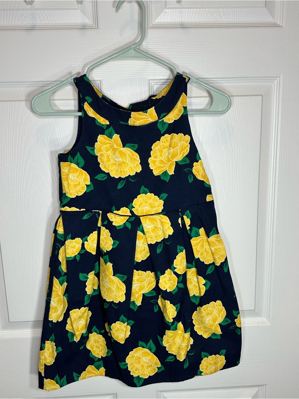 Size 8- Janie and Jack Navy Dress with Yellow Floral Pattern